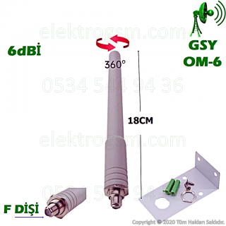 Cep Telefonu Sinyal Güçlendirici 6dBİ ÇUBUK ANTEN GSY OM-6