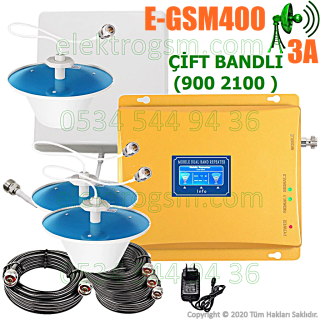Çift Bandlı Gsm Sinyal Yükseltici EGSM400 - 3 İç Antenli