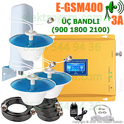Çift Bandlı Gsm Sinyal Yükseltici EGSM400 - 3 İç Antenli