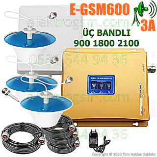ElektroGSM Üç Bandlı Sinyal Yükseltici - 3 İç Antenli