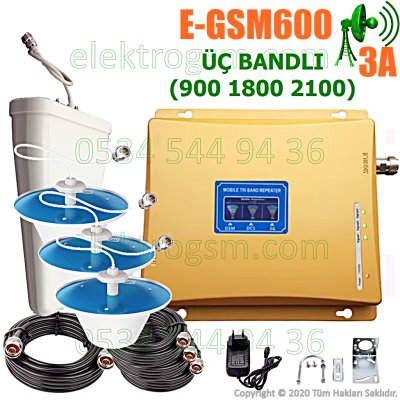 ElektroGSM Üç Bandlı Sinyal Yükseltici - 3 İç Antenli
