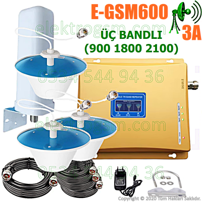 ElektroGSM Üç Bandlı Sinyal Yükseltici - 3 İç Antenli