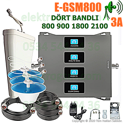 ElektroGSM Dört Bandlı Sinyal Yükseltici - 3 İç Antenli