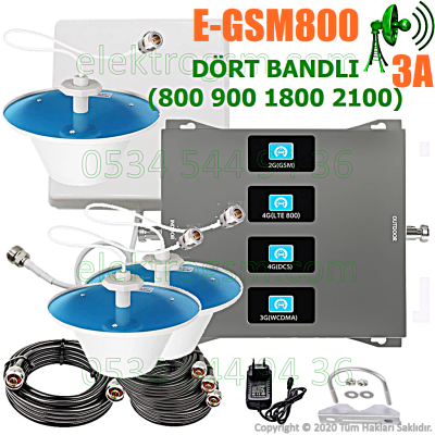 ElektroGSM Dört Bandlı Sinyal Yükseltici - 3 İç Antenli