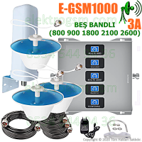 Beş Bandlı Gsm Sinyal Yükseltici EGSM1000 - 3 İç Antenli