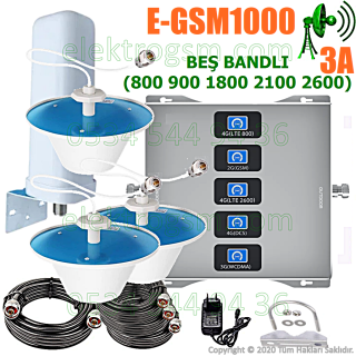 ElektroGSM Beş Bandlı Sinyal Yükseltici - 3 İç Antenli